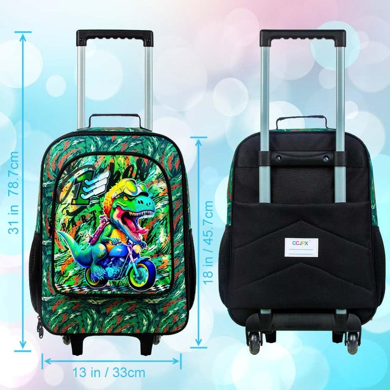UFNDC Kids Luggage for Boys, Dinosuar Rolling Suicase with Wheels，Travel Carry on for Children Toddler Elementary - Image 4